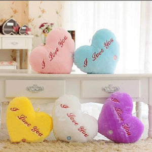 Bright heart-shaped Luminous Pillow