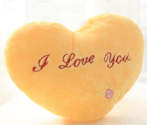 Bright heart-shaped Luminous Pillow