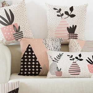 Pink Decoration Landscape Pattern Pillow