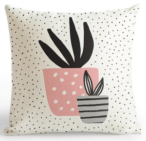 Pink Decoration Landscape Pattern Pillow