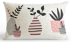 Pink Decoration Landscape Pattern Pillow