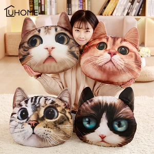 36cm*36cm 3D Cat Shape Plush Pillow