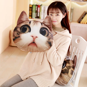 36cm*36cm 3D Cat Shape Plush Pillow