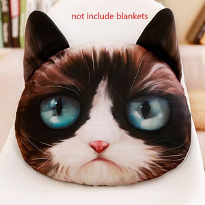 36cm*36cm 3D Cat Shape Plush Pillow