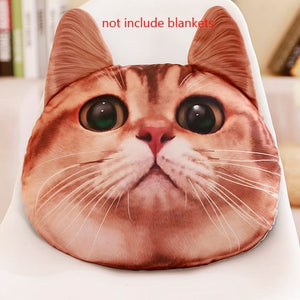 36cm*36cm 3D Cat Shape Plush Pillow