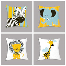 Load image into Gallery viewer, Cartoon Animal Printed Cushion Throw Pillow