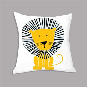 Cartoon Animal Printed Cushion Throw Pillow