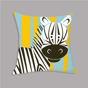 Cartoon Animal Printed Cushion Throw Pillow