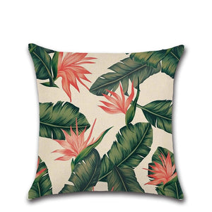 Summer Tropical Plants Decorative Pillow Case